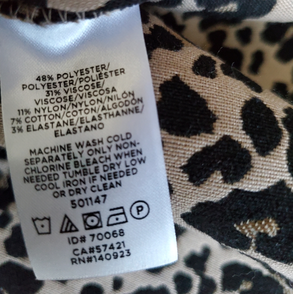 LOFT plus leopard print woven shift Mini skirt, 38", black/ brown - Picture 11 of 11